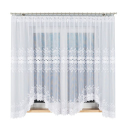 BASTIA · firanka gotowa · biała · klasyczny wzór · 450x180 cm