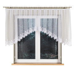 ŻANETA · firanka gotowa z podcięciem · biała · wzór dołem · 300x105 cm
