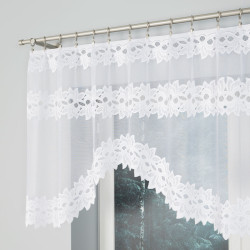 BASTIA - Firanka gotowa żakardowa z podcięciem na dole - 230x80 cm - kolor biały