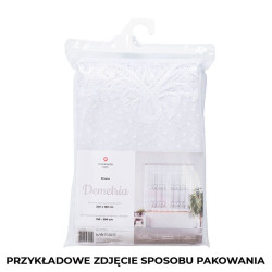 DEMETRIA - Firanka gotowa żakardowa z podcięciem na dole - 300x160 cm - kolor biały