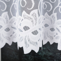 BASTIA · firanka gotowa · biała · klasyczny wzór roślinny · 400x160