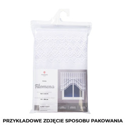 FILOMENA - Firanka gotowa żakardowa z podcięciem na dole - 270x120 cm - kolor biały