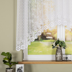 FAUSTYNA · Firanka gotowa żakardowa z podcięciem na dole · 250x140 cm · kolor biały