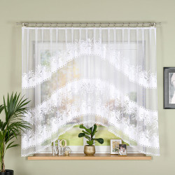 SŁAWOMIRA · firanka gotowa · biała · klasyczny wzór z podcięciem · 300x160