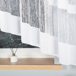 WIKTORIA - Firanka gotowa żakardowa z podcięciem na dole - 500x160 cm - kolor biały