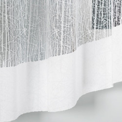 WIKTORIA - Firanka gotowa żakardowa z podcięciem na dole - 500x160 cm - kolor biały