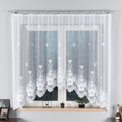 MATYLDA - Firanka gotowa żakardowa z podcięciem na dole - 310x160 cm - kolor biały