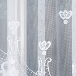 MATYLDA - Firanka gotowa żakardowa z podcięciem na dole - 310x160 cm - kolor biały