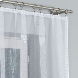 MATYLDA - Firanka gotowa żakardowa z podcięciem na dole - 310x160 cm - kolor biały