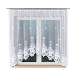 MATYLDA - Firanka gotowa żakardowa z podcięciem na dole - 310x160 cm - kolor biały