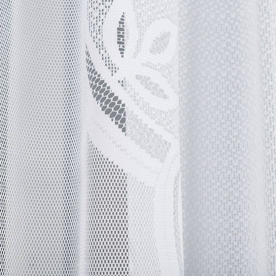 POLA · firanka gotowa · biała · klasyczny wzór z wycinanym dołem · 400x160