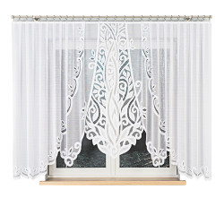 POLA · firanka gotowa · biała · klasyczny wzór z wycinanym dołem · 400x160