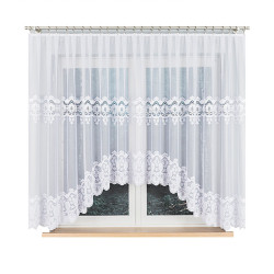 DARIA · firanka gotowa z podcięciem · biała · klasyczny wzór · 500x160