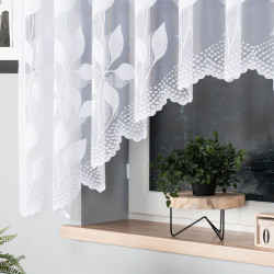 MARTYNA - Firanka gotowa żakardowa z podcięciem na dole - 320x160 cm - kolor biały