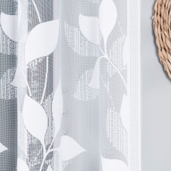 MARTYNA - Firanka gotowa żakardowa z podcięciem na dole - 320x160 cm - kolor biały