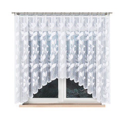 MARTYNA - Firanka gotowa żakardowa z podcięciem na dole - 320x160 cm - kolor biały