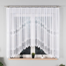 VIOLETTA · firanka gotowa z podcięciem · biała · klasyczny wzór · 300x160