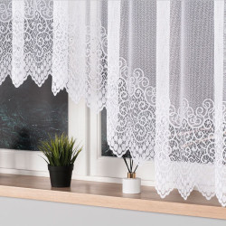 VIOLETTA · firanka gotowa z podcięciem · biała · klasyczny wzór · 300x160