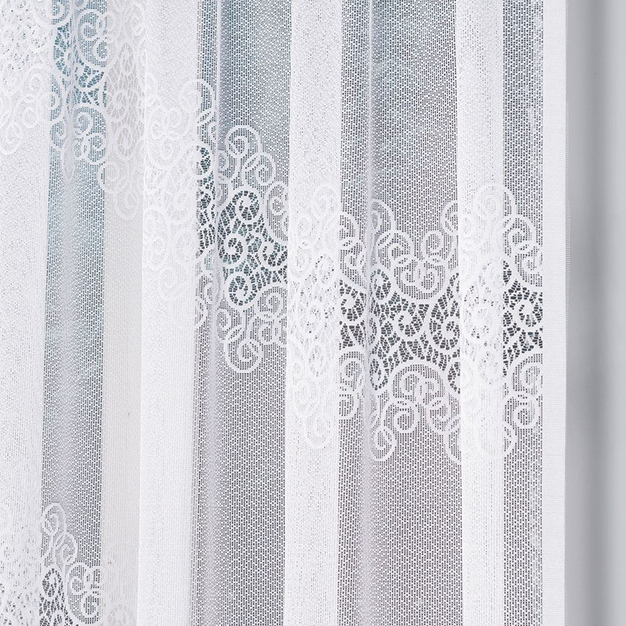 VIOLETTA · firanka gotowa z podcięciem · biała · klasyczny wzór · 300x160