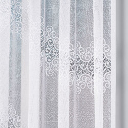 VIOLETTA · firanka gotowa z podcięciem · biała · klasyczny wzór · 300x160