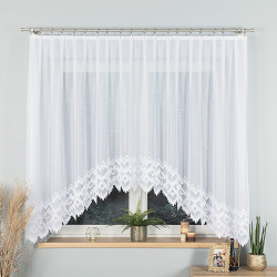 FELICJA · firanka gotowa z podcięciem · biała · wzór dołem · 350x160