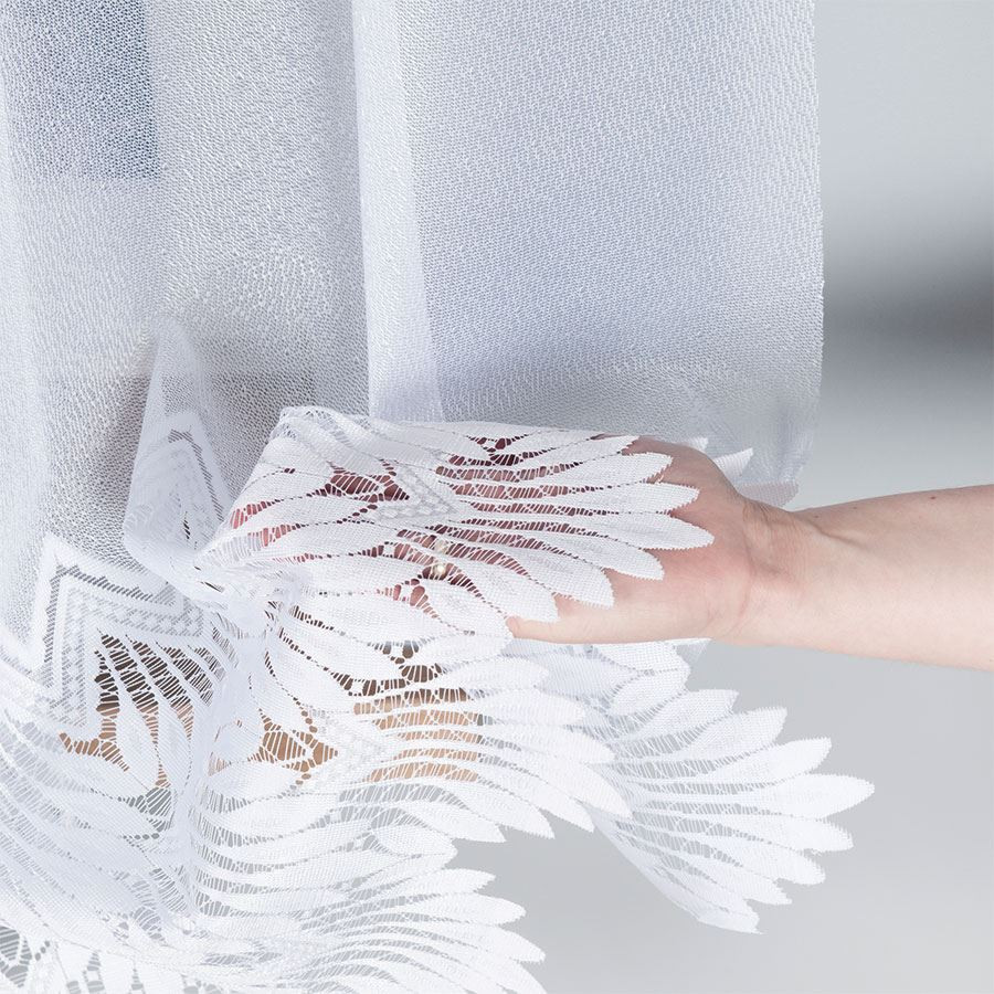 FELICJA · firanka gotowa z podcięciem · biała · wzór dołem · 350x160