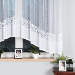 DANIELA - Firanka gotowa żakardowa z podcięciem na dole - 350x155 cm - kolor biały