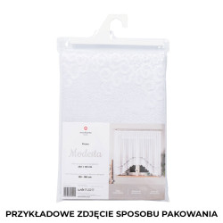 MODESTA - Firanka gotowa żakardowa z podcięciem na dole - 500x160 cm - kolor biały
