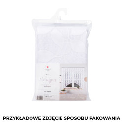MARTYNA - Firanka gotowa żakardowa z podcięciem na dole - 420x160 cm - kolor biały