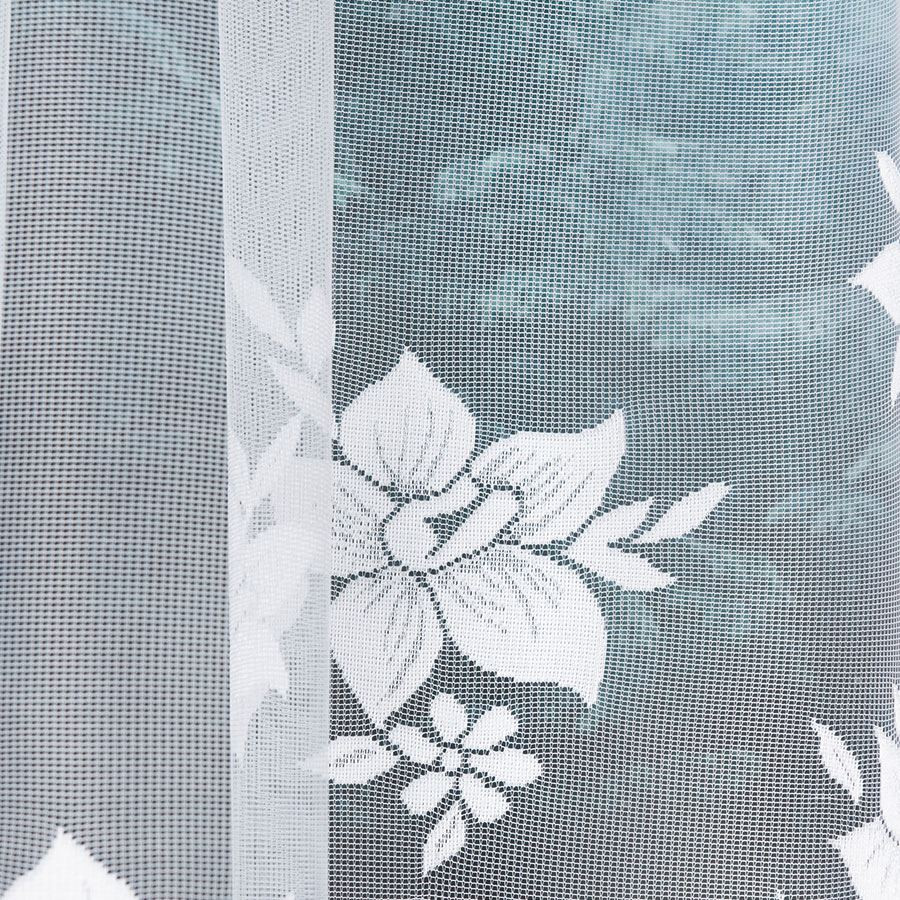 IRENA - Firanka gotowa żakardowa z podcięciem na dole - 420x160 cm - kolor biały