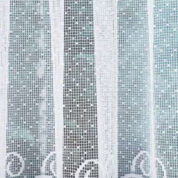 HERNANI - Firanka gotowa żakardowa z podcięciem na dole - 600x160 cm - kolor biały