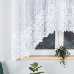 KINGA - Firanka gotowa żakardowa z podcięciem na dole - 300x160 cm - kolor biały