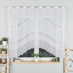 MARIA - Firanka gotowa żakardowa z podcięciem na dole - 250x160 cm - kolor biały