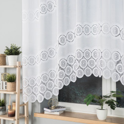 MARIA - Firanka gotowa żakardowa z podcięciem na dole - 250x160 cm - kolor biały