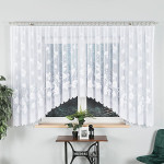 BOŻENA - Firanka gotowa żakardowa z podcięciem na dole - 500x160 cm - kolor biały