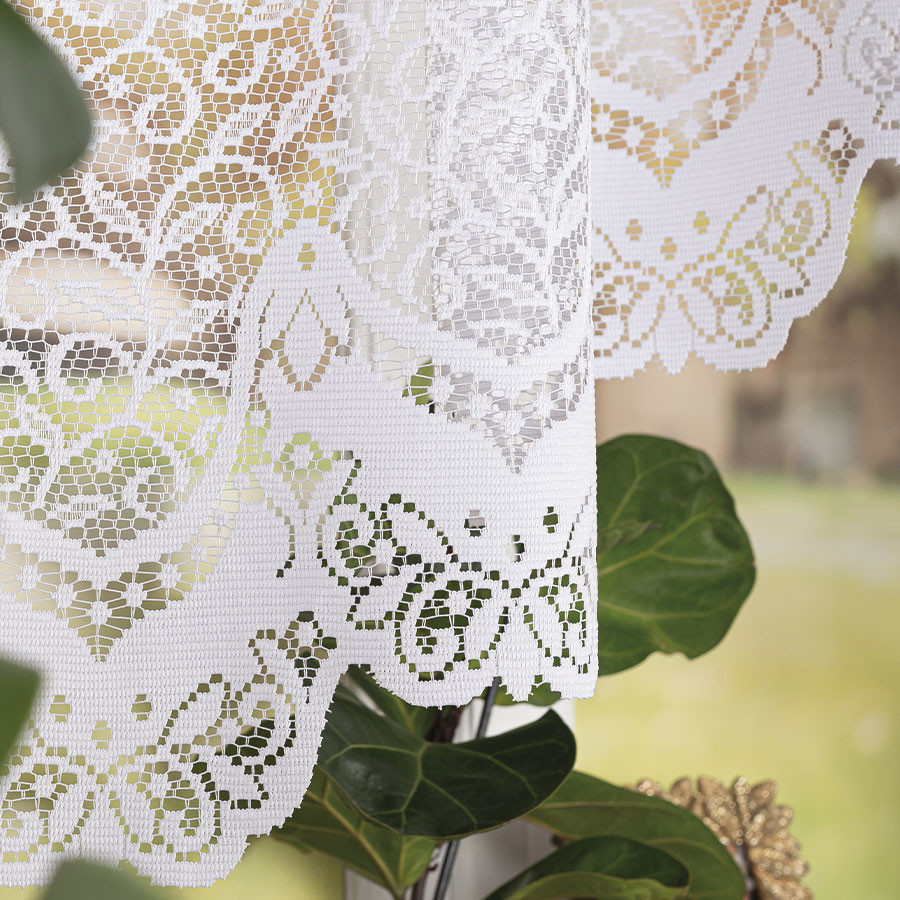 BOGUMIŁA · firanka gotowa żakardowa · biała · klasyczny wzór · 300x160
