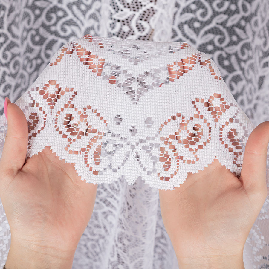 BOGUMIŁA · firanka gotowa żakardowa · biała · klasyczny wzór · 300x160