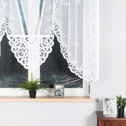 ROZALIA - Firanka gotowa żakardowa z podcięciem na dole - 250x140 cm - kolor biały
