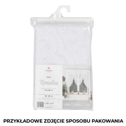 ROZALIA - Firanka gotowa żakardowa z podcięciem na dole - 250x140 cm - kolor biały