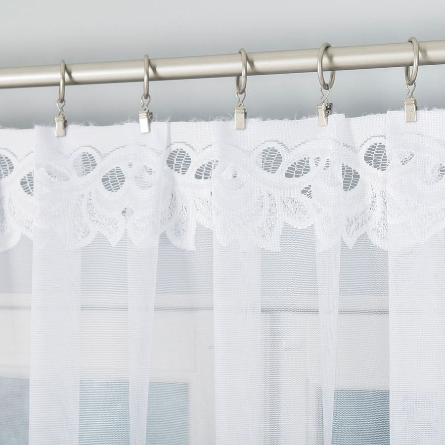 BASTIA · firanka gotowa · biała · klasyczny wzór · 600x160