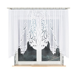 POLA - Firanka gotowa żakardowa z podcięciem na dole - 300x140 cm - kolor biały