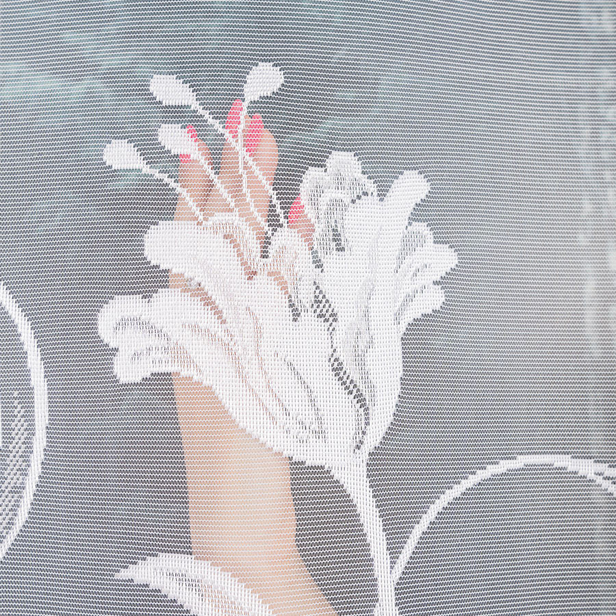 JULIANNA · firanka gotowa z podcięciem · biała · kwiaty · 300x160