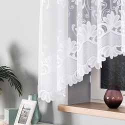 KASJANA · Firanka gotowa żakardowa z podcięciem na dole · 320x160 cm · kolor biały