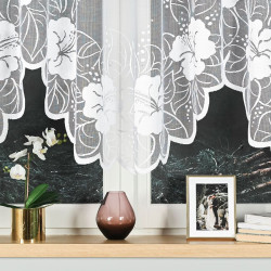 GRACJANA - Firanka gotowa żakardowa z podcięciem na dole - 400x160 cm - kolor biały
