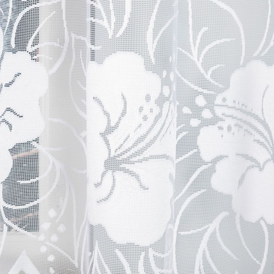 GRACJANA - Firanka gotowa żakardowa z podcięciem na dole - 400x160 cm - kolor biały
