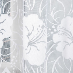 GRACJANA - Firanka gotowa żakardowa z podcięciem na dole - 400x160 cm - kolor biały