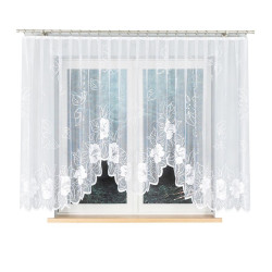 GRACJANA - Firanka gotowa żakardowa z podcięciem na dole - 400x160 cm - kolor biały
