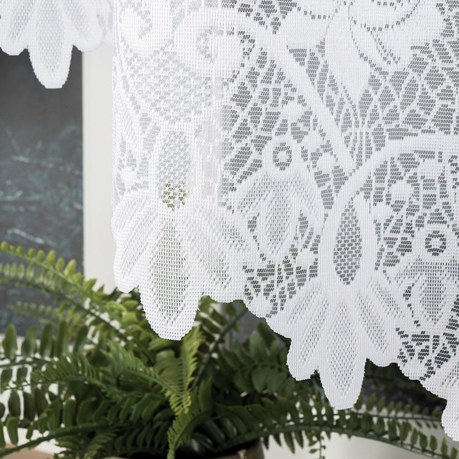 DEMETRIA · Firanka gotowa żakardowa z podcięciem na dole · 500x160 cm · kolor biały