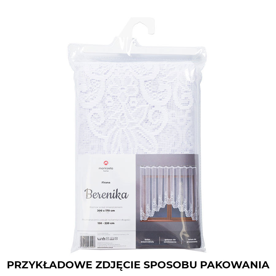 DEMETRIA · Firanka gotowa żakardowa z podcięciem na dole · 500x160 cm · kolor biały