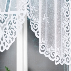 ROZALIA - Firanka gotowa żakardowa z podcięciem na dole - 250x120 cm - kolor biały